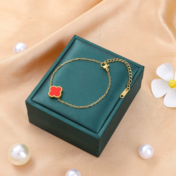Necklace Titanium Steel Four Leaf Clover Electroplating Light Luxury Women's O Chain