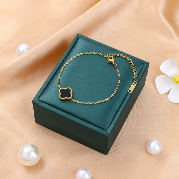 Necklace Titanium Steel Four Leaf Clover Electroplating Light Luxury Women's O Chain