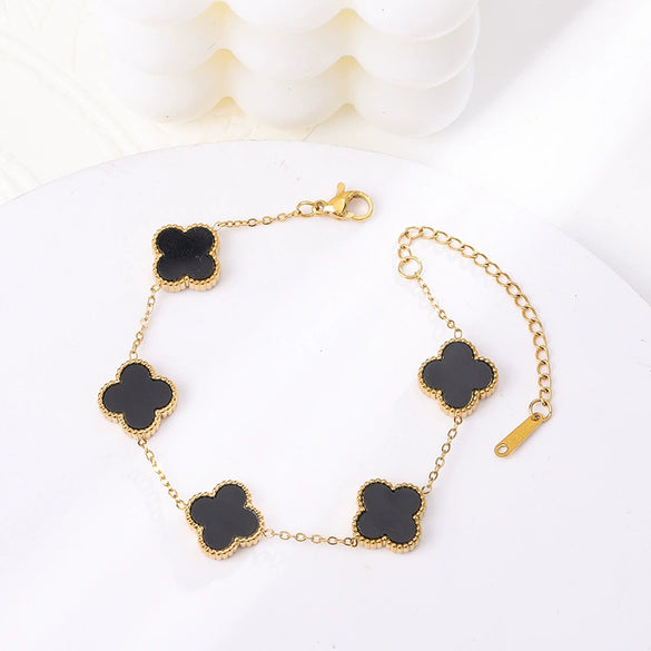 Necklace Titanium Steel Four Leaf Clover Electroplating Light Luxury Women's O Chain