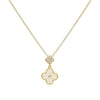 Necklace Titanium Steel Four Leaf Clover Geometric Natural Gold Inlaid Ball Chain