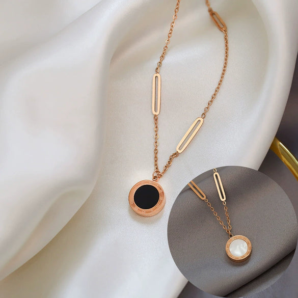 Necklace Titanium Steel Geometric Ball Chain Electroplating