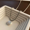 Necklace Titanium Steel Geometric Baroque Pearl Vintage Light Luxury Electroplated