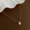 Necklace Titanium Steel Geometric Baroque Pearl Vintage Light Luxury Electroplated