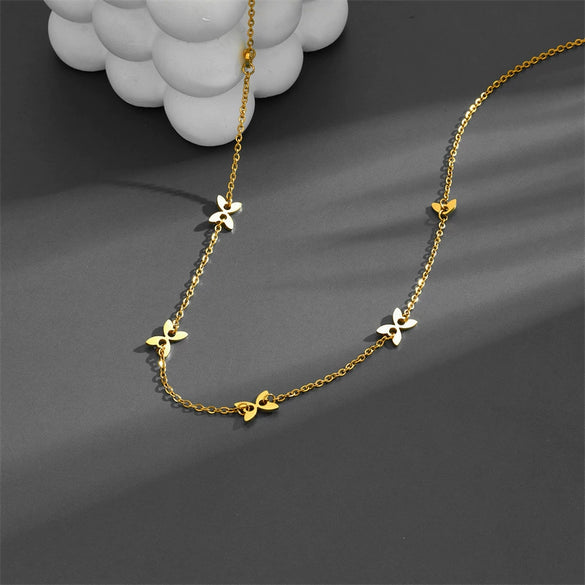 Necklace Titanium Steel Geometric Box Chain Vacuum Electroplated In Furnace Retro Styling Unisex