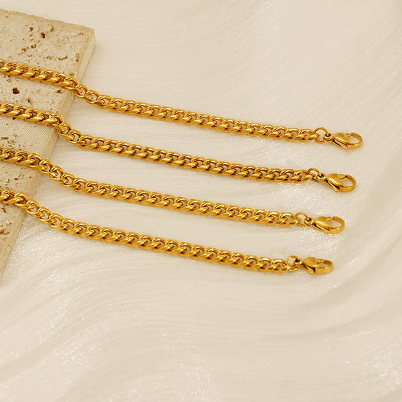 Necklace 316L Stainless Steel Geometric Cuban Chain Electroplating Unisex