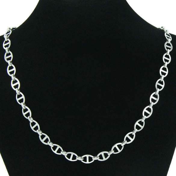 Necklace Titanium Steel Geometric Cuban Chain Stitching Oval Buckle Unisex