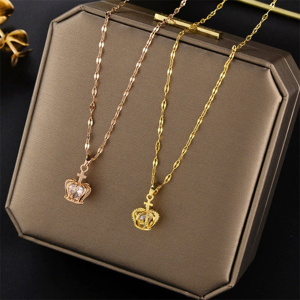 Necklace Titanium Steel Geometric Electroplating For Female