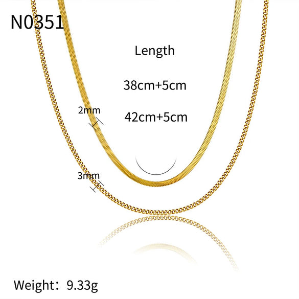 Necklace Titanium Steel Geometric Electroplating Women's
