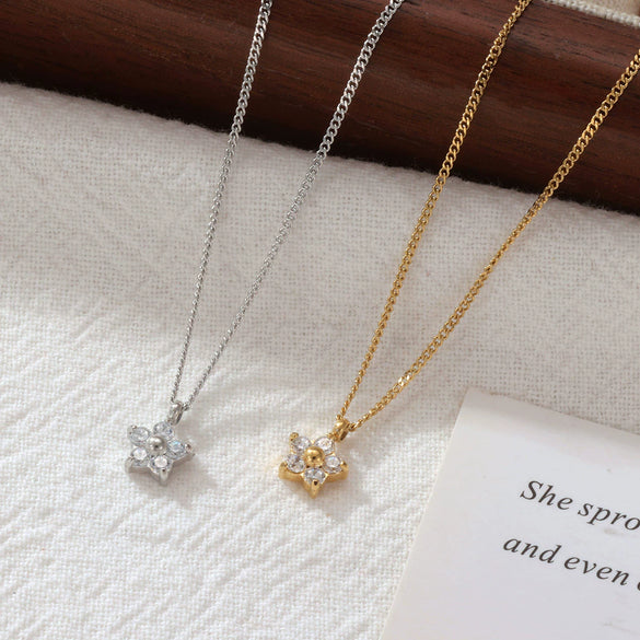 Necklace Titanium Steel Geometric Fivepointed Star Electroplating
