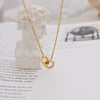 Necklace 316L Stainless Steel Geometric Goldplated Diamonddesigned Pendant For Women