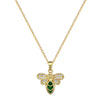 Necklace Titanium Steel Geometric Green Bee Full Diamond Women's Allmatch Clavicle Chain
