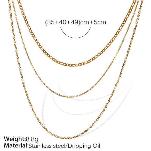 Necklace 316L Stainless Steel Geometric Ins Style Electroplated