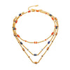 Necklace Titanium Steel Geometric Lapis Lazulite Red Agate Electroplating Women's