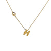 Necklace Titanium Steel Geometric Letter H Ball Chain Electroplated For Women
