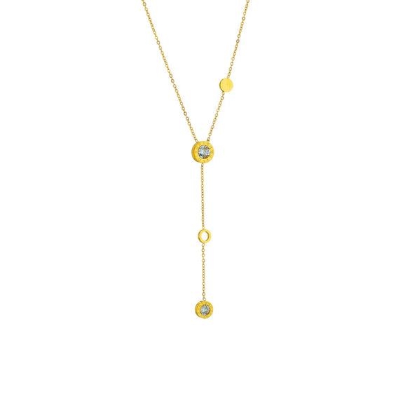 Necklace Titanium Steel Geometric Long Tassel Circle Chain Electroplating Women's Jewelry