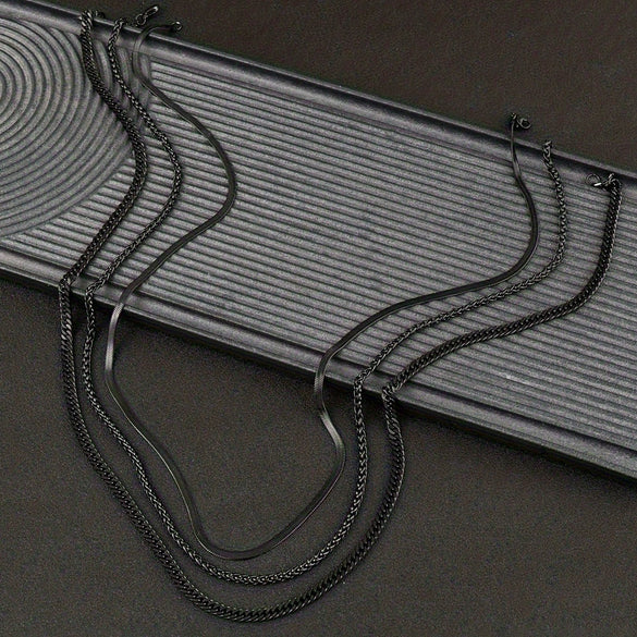 Necklace Titanium Steel Geometric O Word Chain Simple Hipster Hip Hop Style