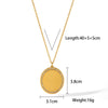 Necklace Titanium Steel Geometric Oval Pendant Electroplated Ball Chain