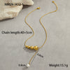 Necklace Titanium Steel Geometric Pattern Brushed Electroplated 18K Gold Women's
