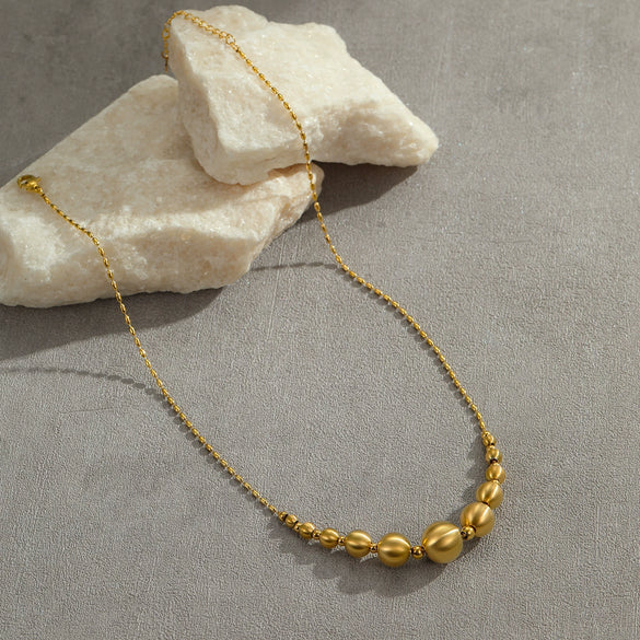 Necklace Titanium Steel Geometric Pattern Brushed Electroplated 18K Gold Women's