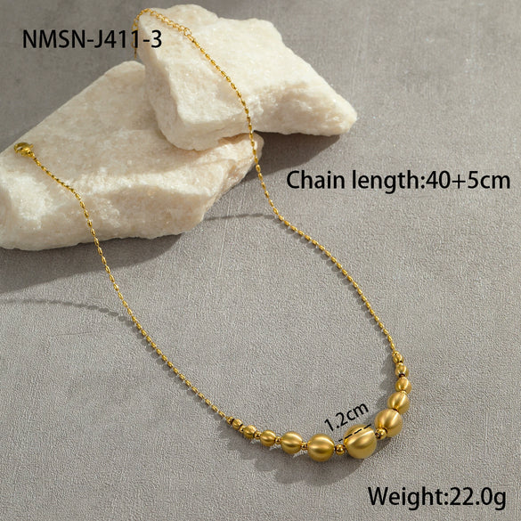 Necklace Titanium Steel Geometric Pattern Brushed Electroplated 18K Gold Women's