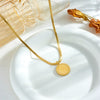 Necklace Titanium Steel Geometric Pattern Diamondembedded Snake Bone Chain Electroplating