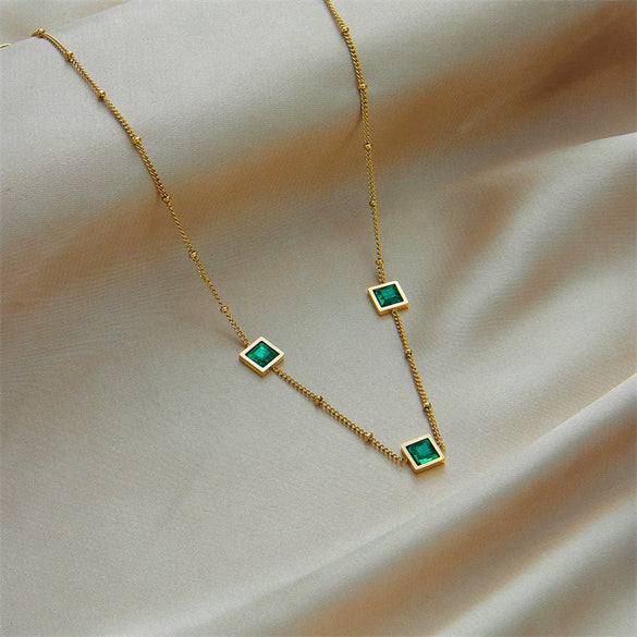 Necklace Titanium Steel Geometric Pattern Electroplated Simple Retro Light Luxury