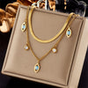 Necklace Titanium Steel Geometric Pattern Electroplating Punk Style