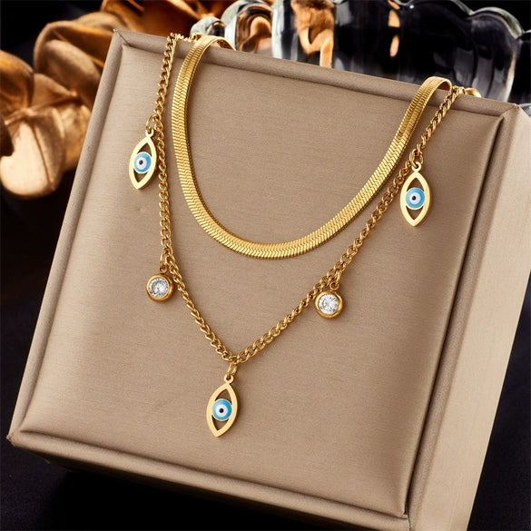 Necklace Titanium Steel Geometric Pattern Electroplating Punk Style