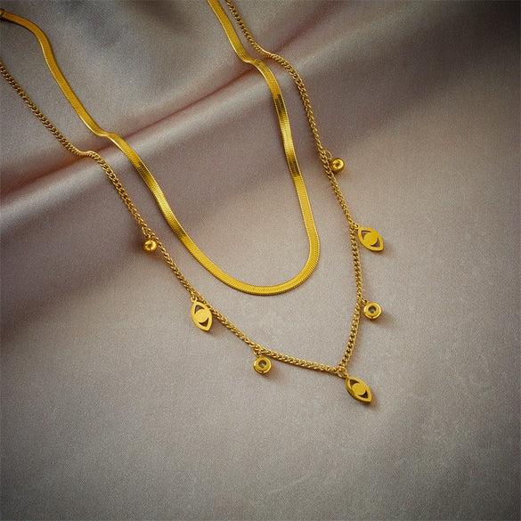 Necklace Titanium Steel Geometric Pattern Electroplating Punk Style