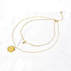 Necklace Titanium Steel Geometric Pattern Gold Plated Double Layer Chain Jewelry For Women
