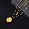 Necklace Titanium Steel Geometric Pattern Gold Plated Double Layer Chain Jewelry For Women