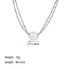 Necklace Titanium Steel Geometric Pearl Electroplating Snake Bone Chain Women's