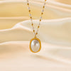 Necklace Titanium Steel Geometric Pearl Electroplating Snake Bone Chain Women's