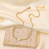 Necklace Titanium Steel Geometric Pearl Electroplating Snake Bone Chain Women's