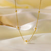 Necklace Titanium Steel Geometric Pearl Electroplating Snake Bone Chain Women's