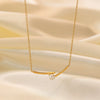 Necklace Titanium Steel Geometric Pearl Electroplating Snake Bone Chain Women's