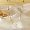 Necklace Titanium Steel Geometric Pearl Electroplating Snake Bone Chain Women's