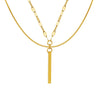 Necklace 316L Stainless Steel Geometric Pendant Multi Layer Stacked Women's Light Luxury Jewelry
