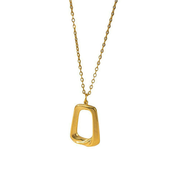 Necklace Titanium Steel Geometric Popular Style 18K Real Gold Plated