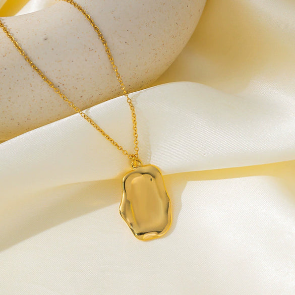 Necklace Titanium Steel Geometric Popular Style 18K Real Gold Plated