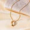 Necklace Titanium Steel Geometric Popular Style 18K Real Gold Plated