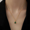 Necklace Titanium Steel Geometric Rhinestone Diamond Women's Retro