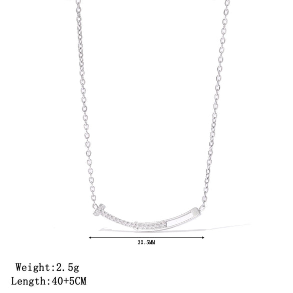 Necklace Titanium Steel Geometric Simple Electroplating O Word Chain For Women