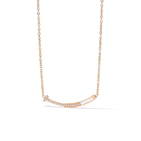 Necklace Titanium Steel Geometric Simple Electroplating O Word Chain For Women