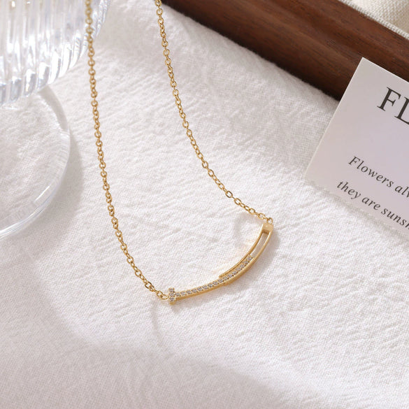 Necklace Titanium Steel Geometric Simple Electroplating O Word Chain For Women