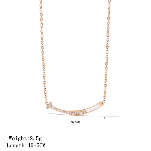 Necklace Titanium Steel Geometric Simple Electroplating O Word Chain For Women