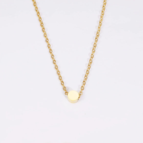 Necklace Titanium Steel Geometric Small Round Beads And Small Bean Cross Chain Original Design