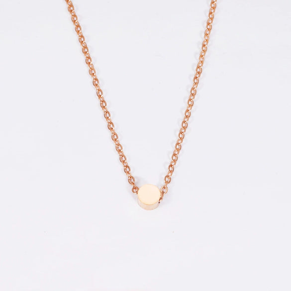 Necklace Titanium Steel Geometric Small Round Beads And Small Bean Cross Chain Original Design