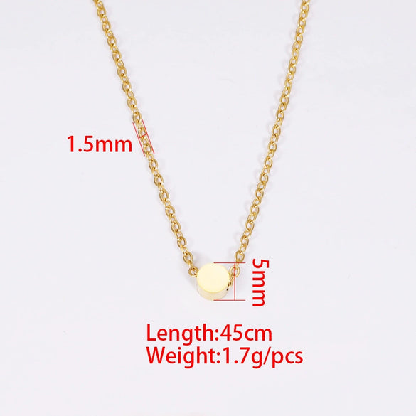 Necklace Titanium Steel Geometric Small Round Beads And Small Bean Cross Chain Original Design
