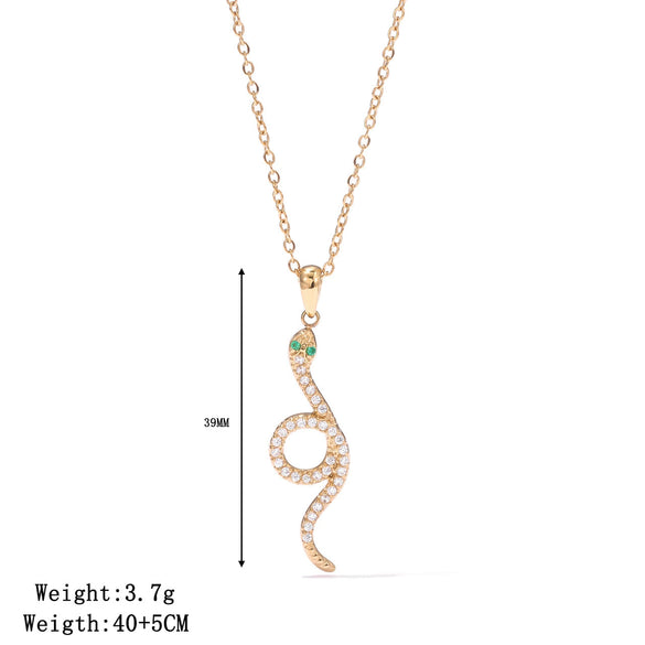 Necklace Titanium Steel Geometric Spirit Snake Pendant Electroplating For Women